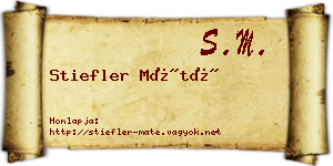 Stiefler Máté névjegykártya